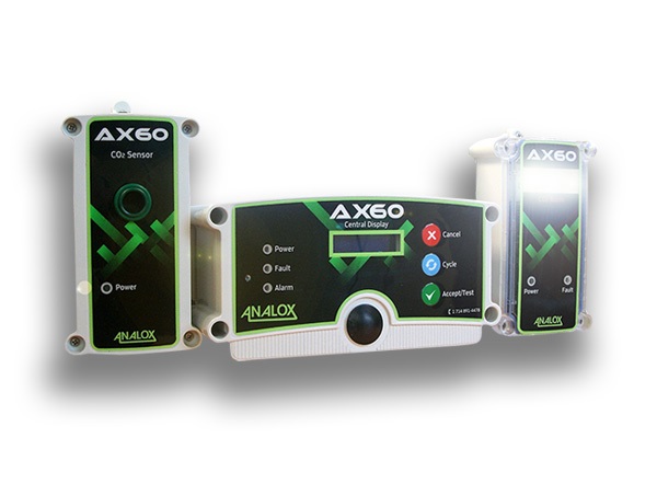 Ax60 CO2 säkerhetsmonitor inkl. 1x mittdisplay