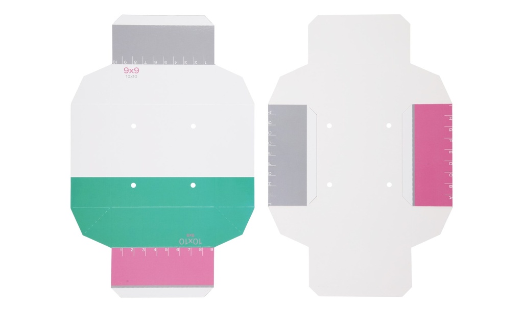 Kryobox, TENAK origami, 134 x 134 x 52 mm, PP-belagd yta, grön/rosa, 100 st.