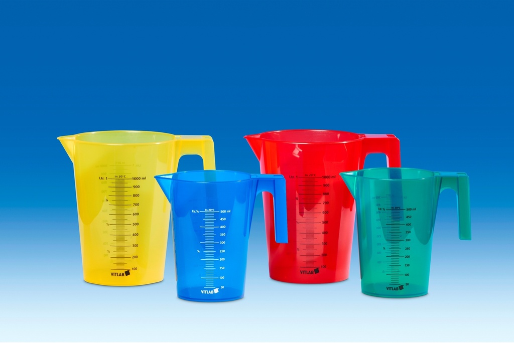 Mätkanna, PP med runt handtag, färgad, set, 500 ml
