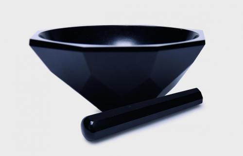 Mortar Ø125 mm, Agate, black with pestle