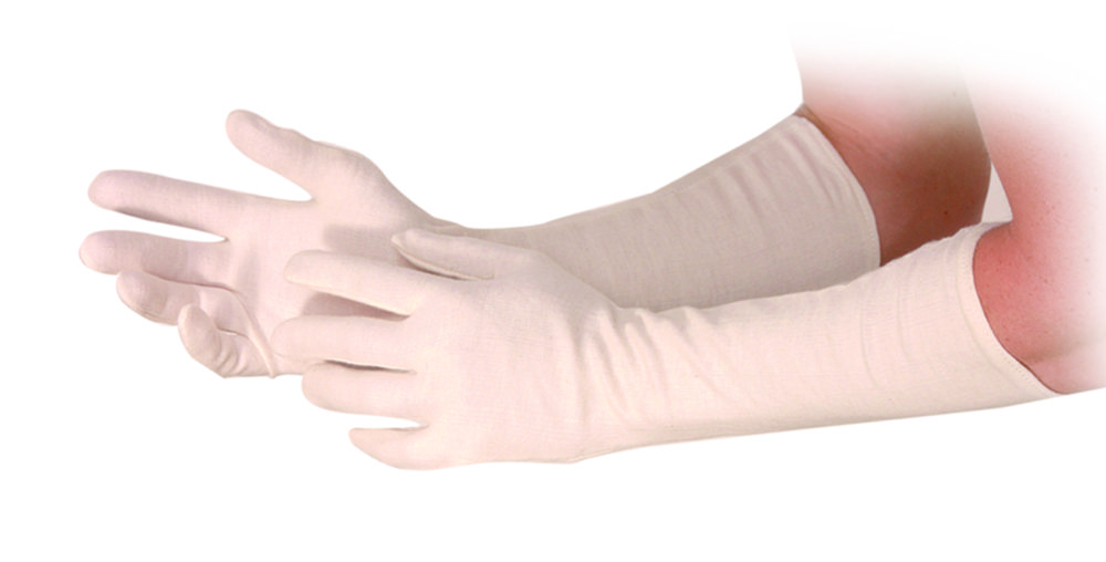 Bomullshandskar, Franz Mensch Cotton gloves Nature Long, strl. L