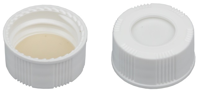 Skruvlock, Macherey-Nagel, N 20, vit PP m. hål, silikon/PTFE 45 A, Bonded
