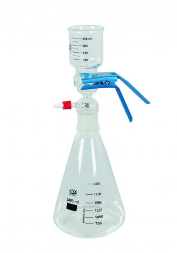 Filtreringsapparat, komplett, LLG, glas m. tratt och flaska, 2 ltr