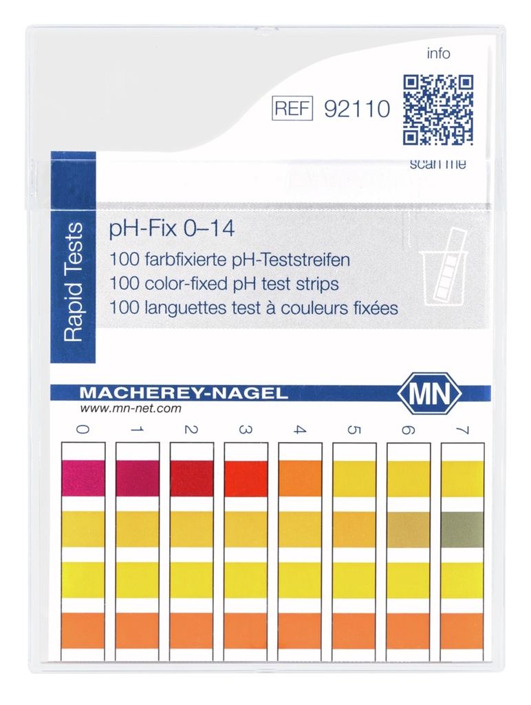 pH-indikatorpapper, Macherey-Nagel pH-Fix, strips, pH 0 - 14, 100 st.