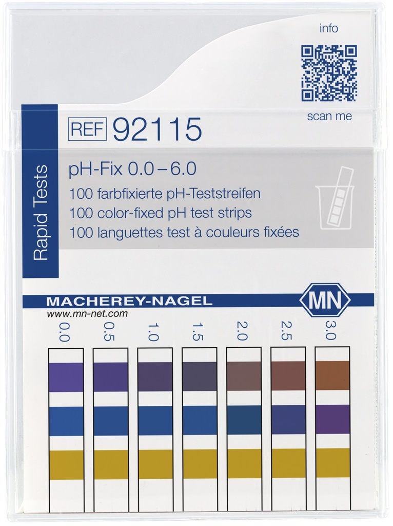 [1571742] pH-indikatorpapper, Macherey-Nagel pH-Fix, strips, pH 0 - 6, 100 st.