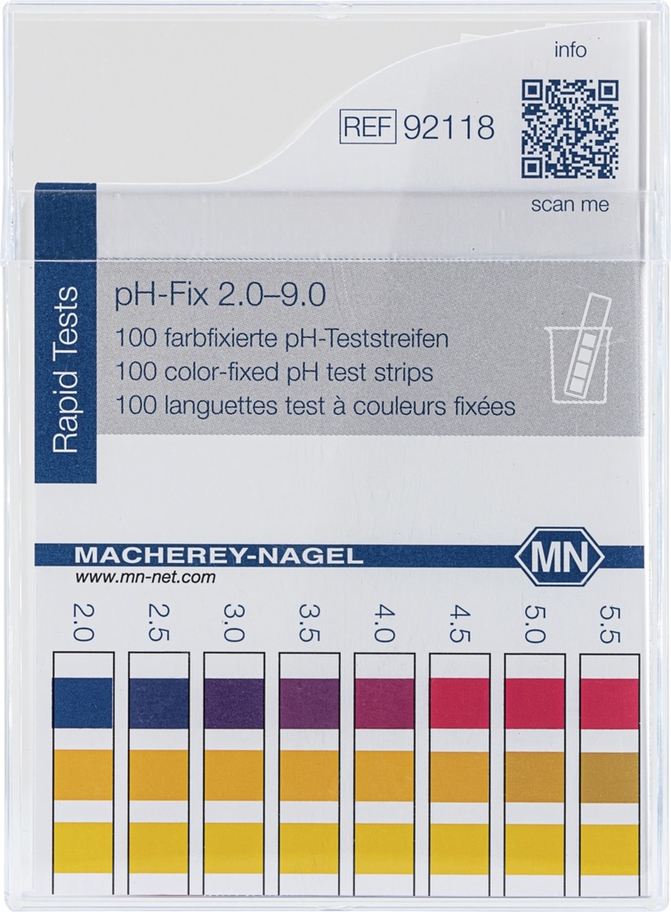 pH-indikatorpapper, Macherey-Nagel pH-Fix, strips, pH 2 - 9, 100 st.
