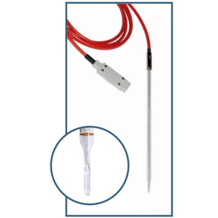 Temperatursensor Pt1000, Ludwig Schneider 67056, Ø3/6x250 mm, glas, -50-250 °C, 2 m kabel