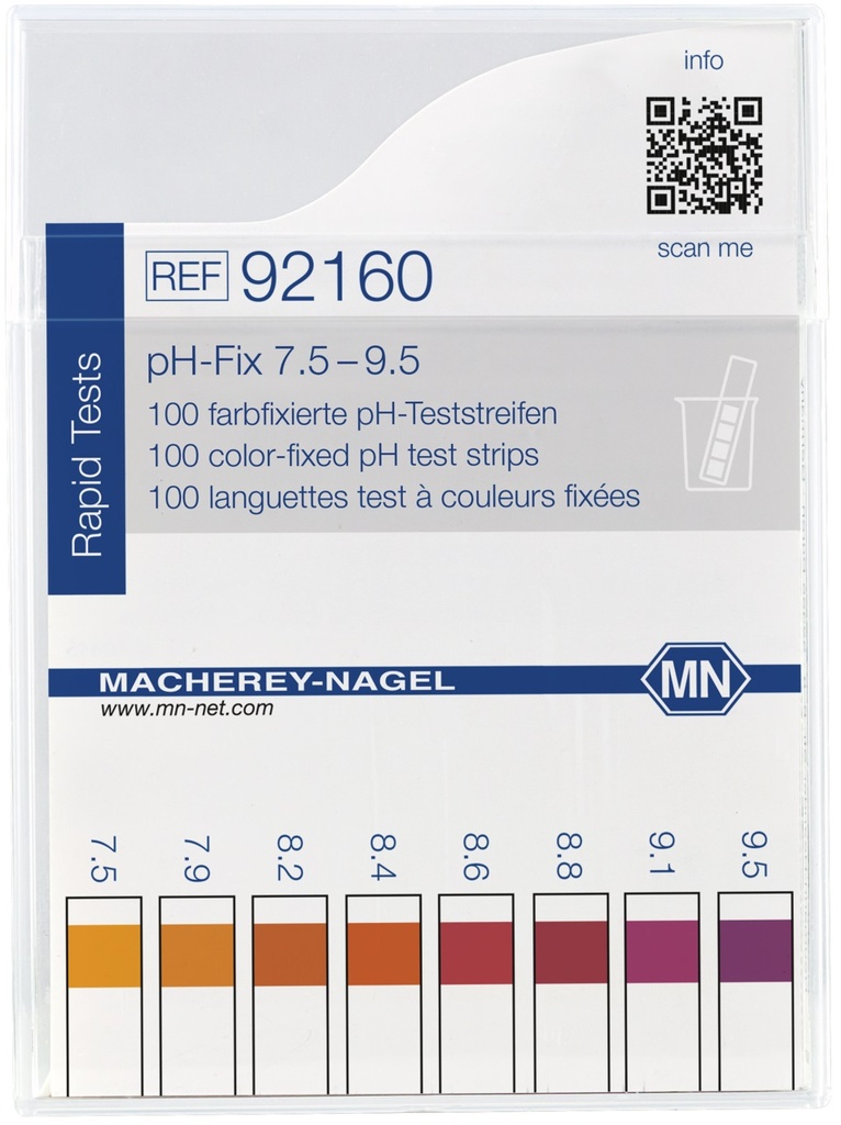 [1571747] pH-indikatorpapper, Macherey-Nagel pH-Fix, strips, pH 7,5 - 9,5, 100 st.