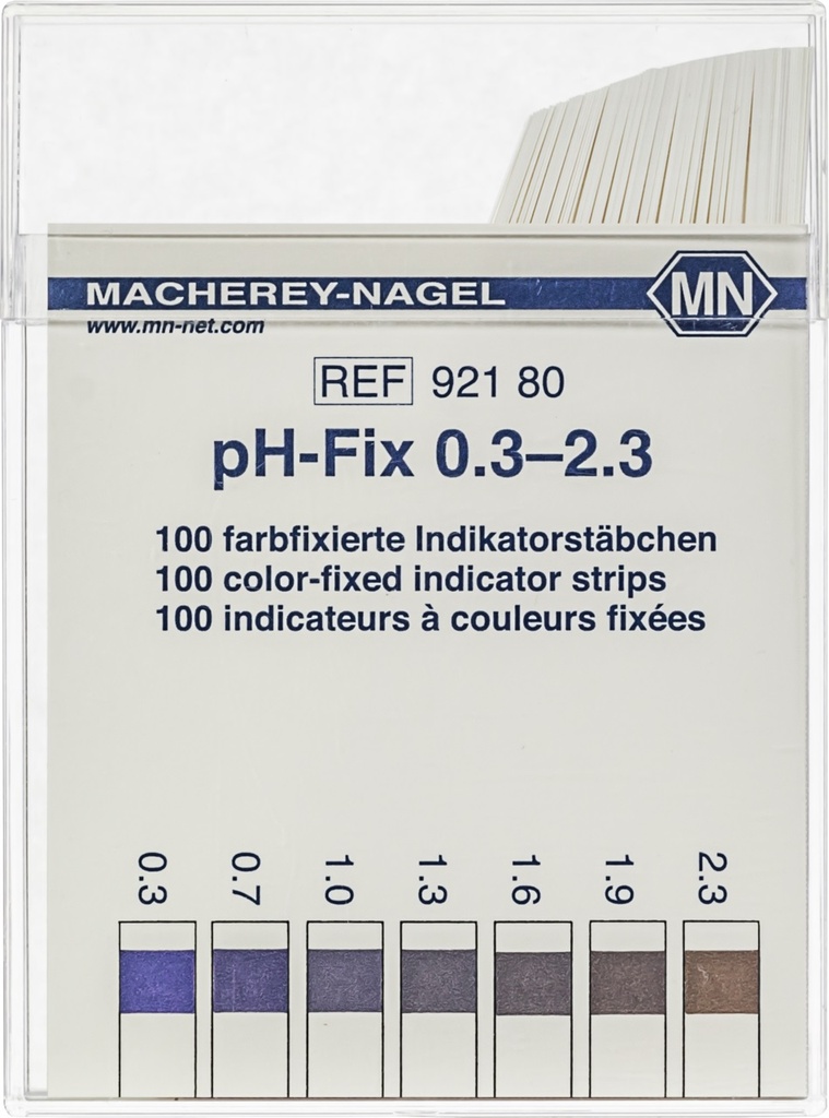[1571749] pH-indikatorpapper, Macherey-Nagel pH-Fix, strips, pH 0,3 - 2,3, 100 st.