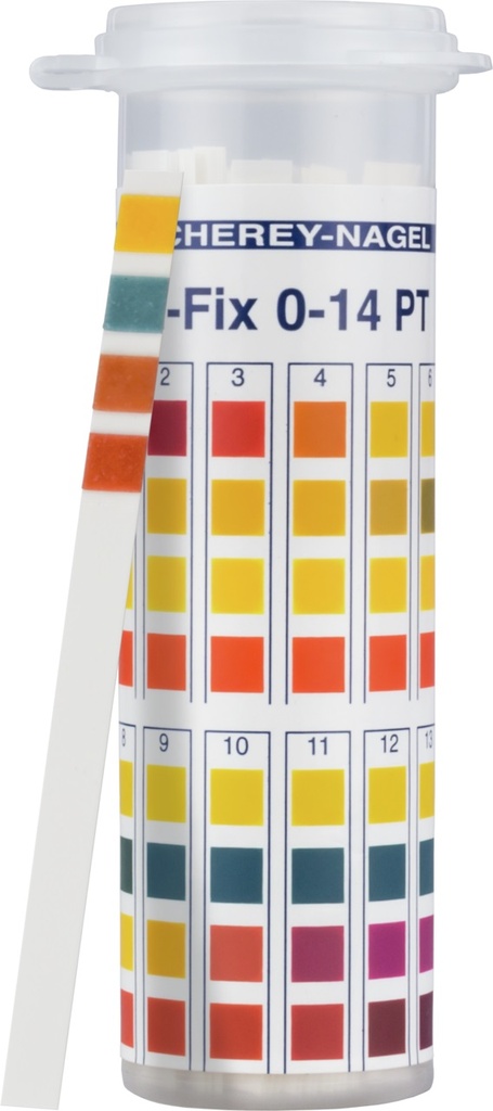 pH-indikatorpapper, Macherey-Nagel pH-Fix, strips, pH 0 - 14, PlopTop, 100 st.