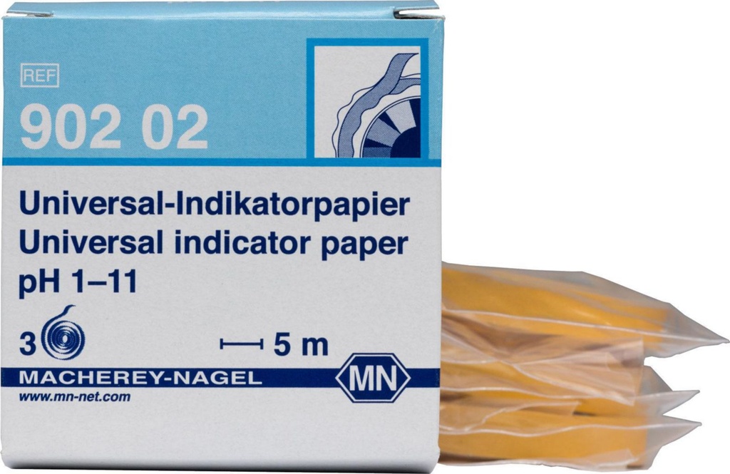 pH-indikatorpapper, Macherey-Nagel Universal, refill, pH 1 - 11, 3 rullar à 5 m