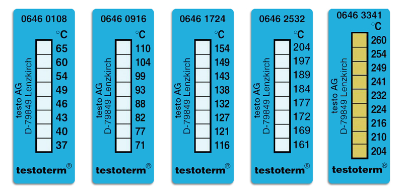 Thermax temperaturstrips, 8-punkts, 37 - 65°C