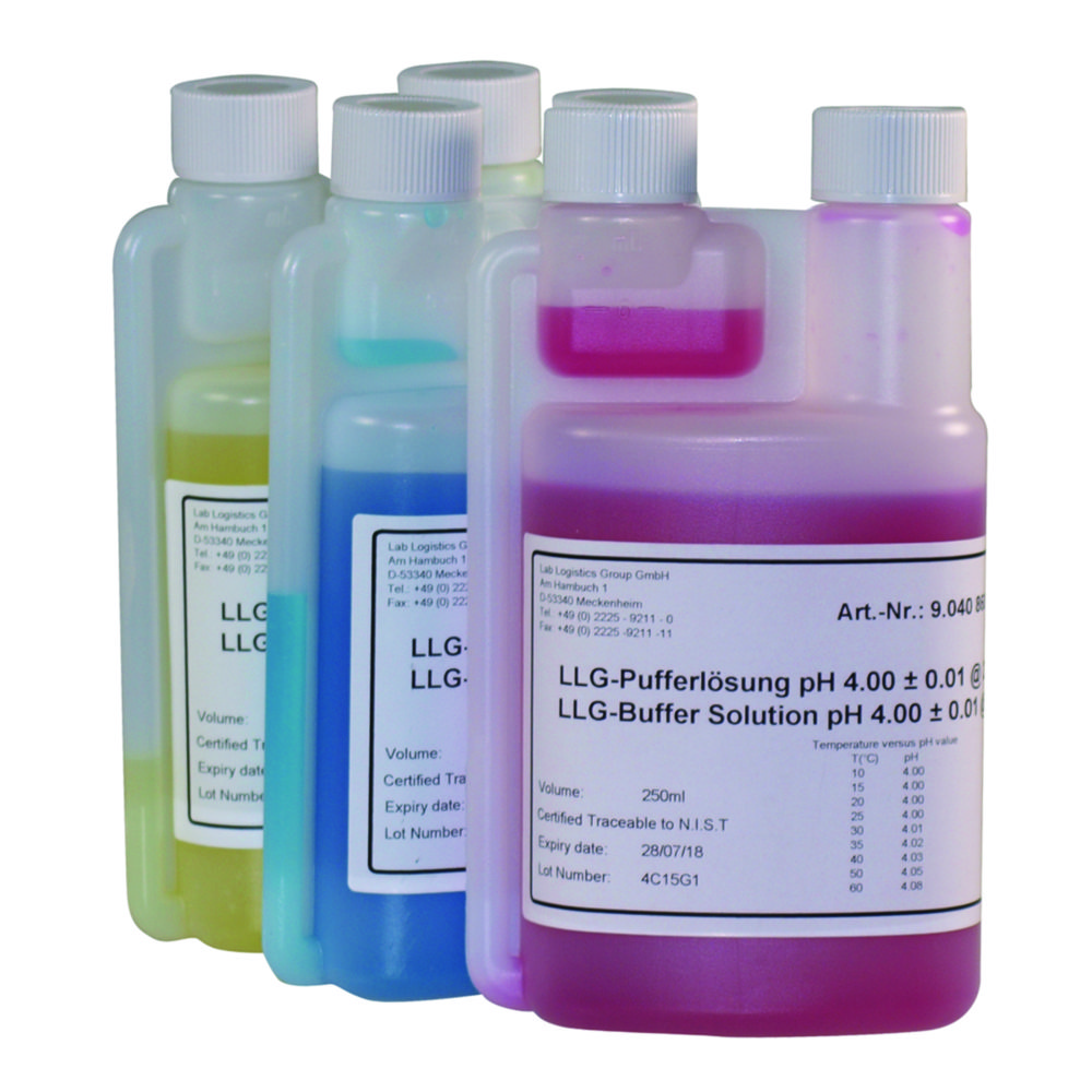 Buffert, teknisk, LLG, pH 10,00 ±0,01, 25°C, blå, 250 mL