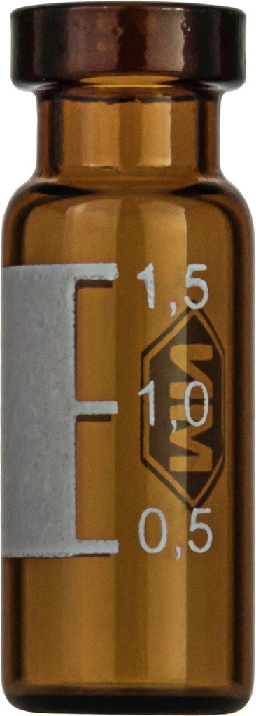 Vialer m. krage, Macherey-Nagel, N 11 crimp, vid öppning, 1,5 mL, brun, m. skrivfält