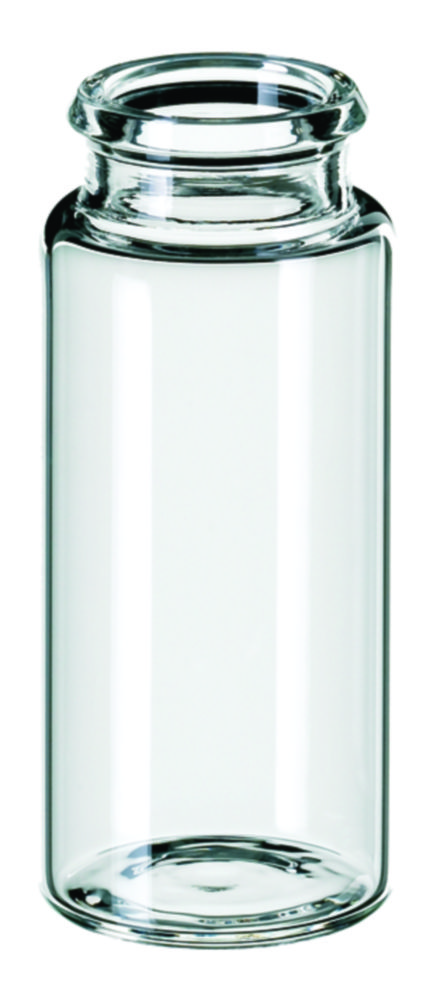 Vialer m. krage, LLG, N 18 snap-cap, flat botten, 10 mL, klar