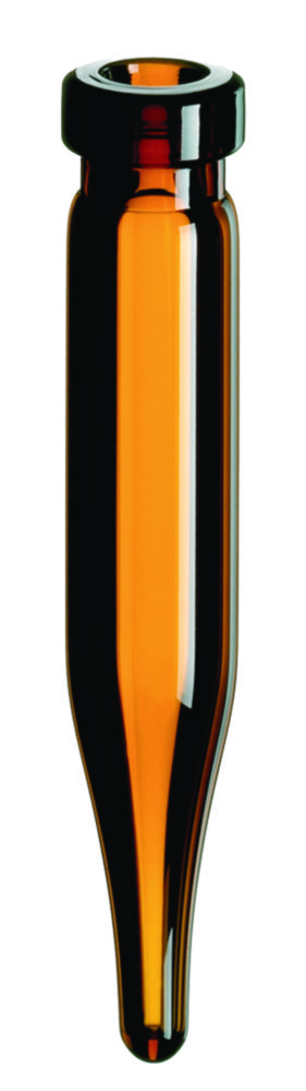 Mikrovialer m. krage, LLG, N 8 crimp, 0,6 mL, konisk botten, brun