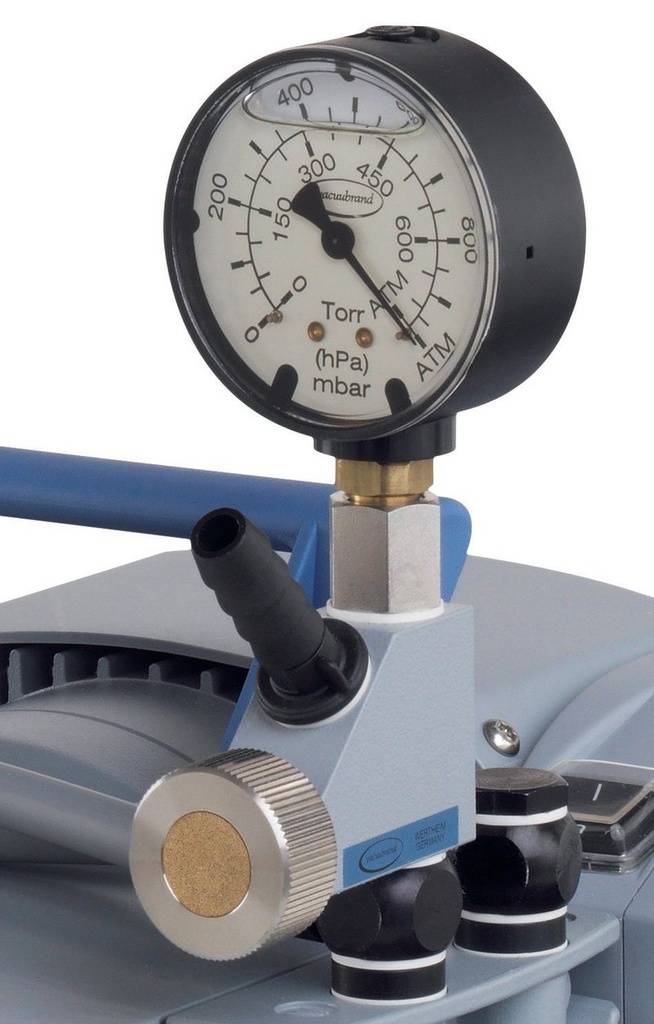 Vakuum-regulator med manometer till ME / MZ / MD 4 / NT