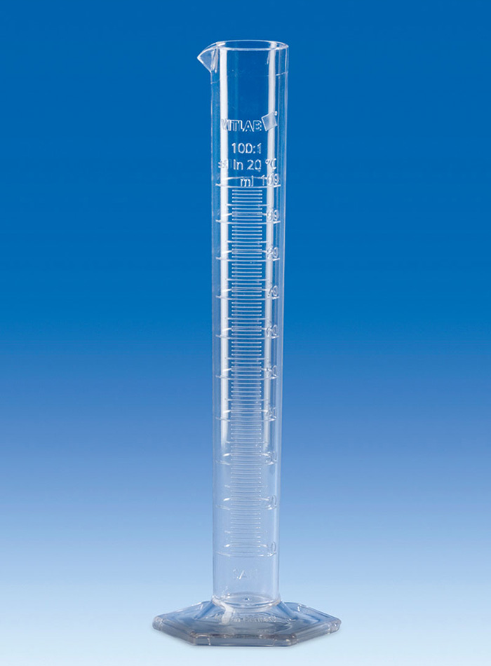 Mätcylinder, SAN, hög form, klass B, 100 ml
