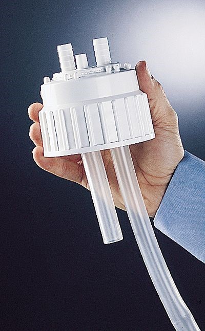 Nalgene skruvlock m/ 3 portar på 6 mm, PP, 83B