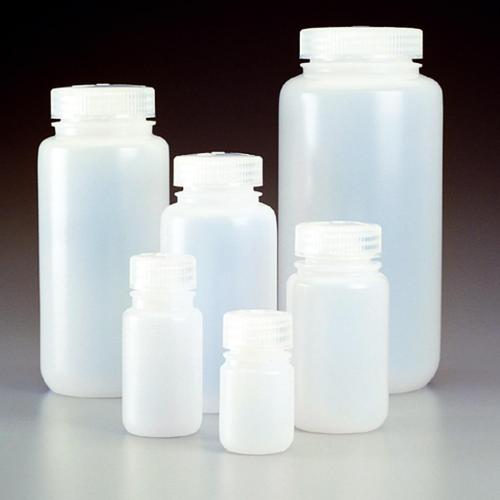 Flaska, 250 ml, HDPE, bred hals, med skruvlock PP
