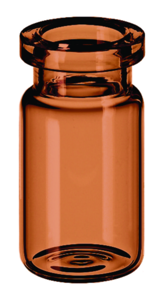Headspace vialer m. krage, LLG, N 20 DIN crimp, flat botten, 5 mL, brun