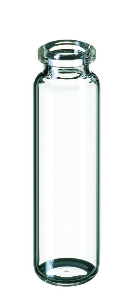 Headspace vialer m. krage, LLG, N 20 HS crimp, rund botten, 20 mL, klar