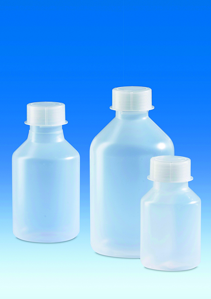 Conical-shouldered bottles PP, 500 ml w/screw cap