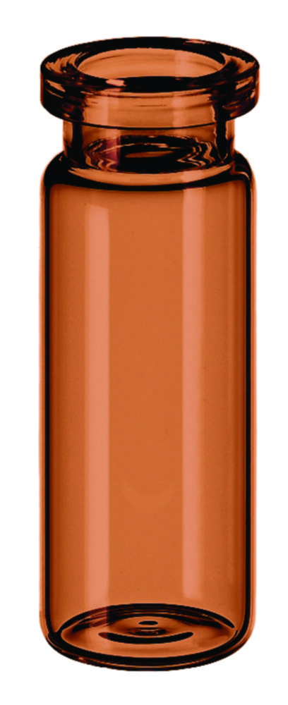 Headspace vialer m. krage, LLG, N 20 DIN crimp, flat botten, 20 mL, brun