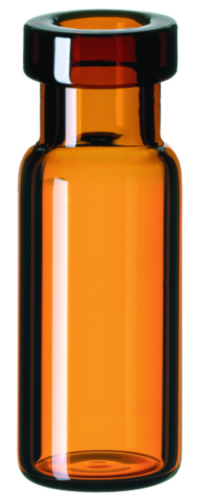 Vialer m. krage, LLG, N 11 crimp, smal öppning, 1,5 mL, brun