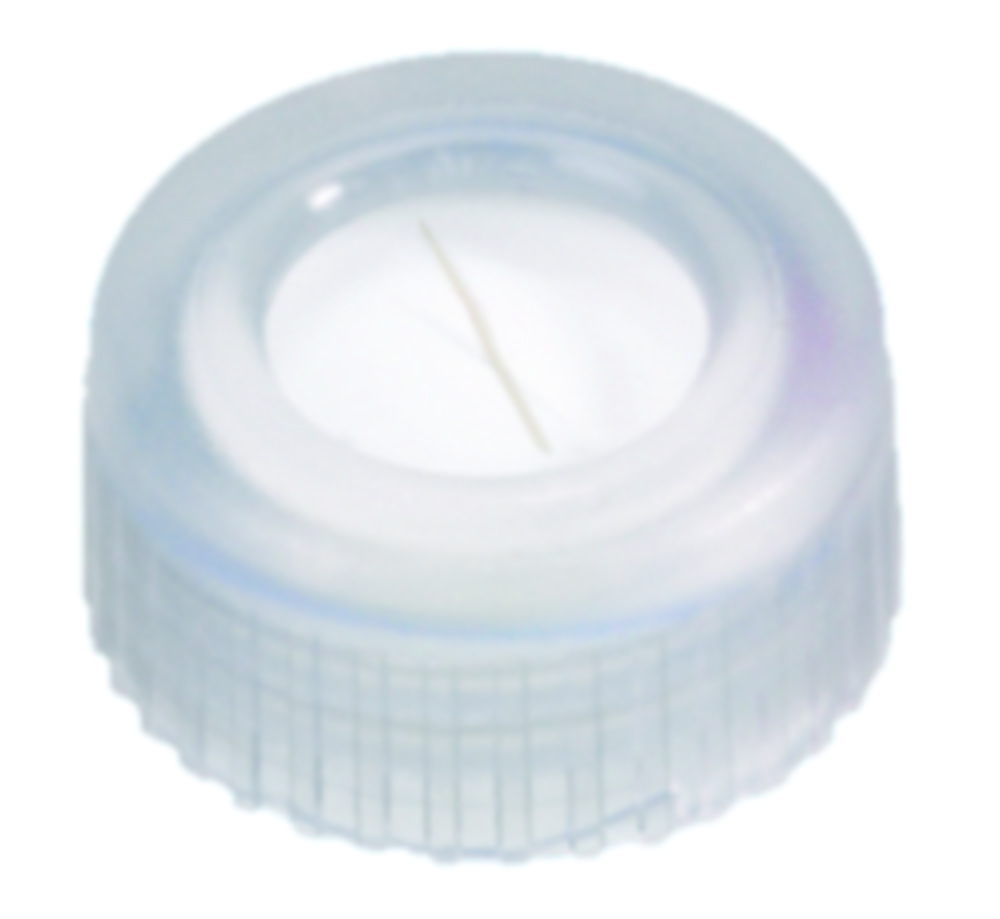 Skruvlock, LLG, N 9 short thread, klar PP m. hål, silikon/PTFE 55 A, slit