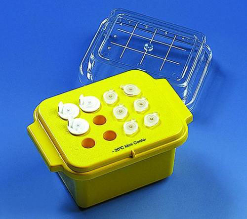 Mini-kylbox till 12 x 0,5 - 2 ml rör, PC, gul