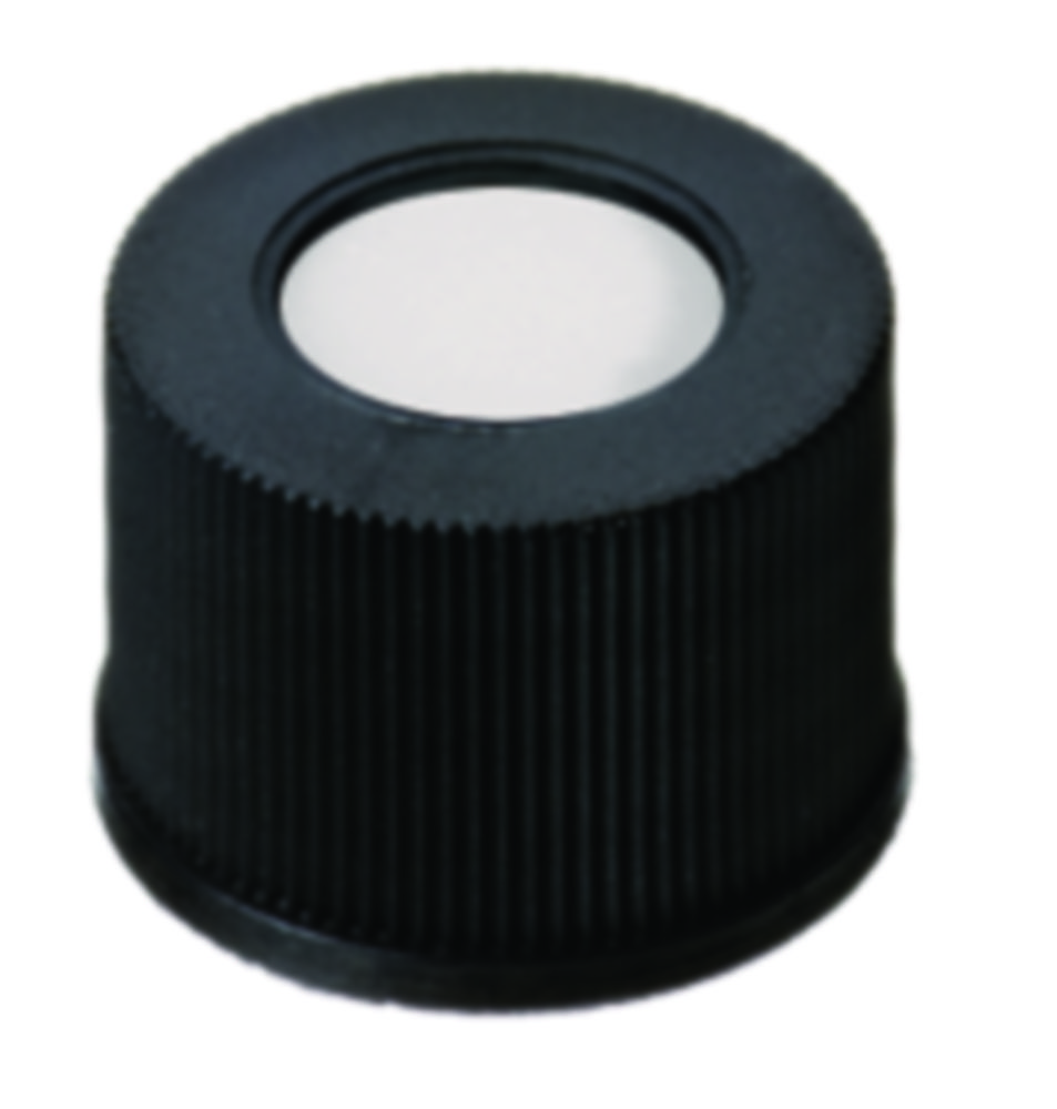 Skruvlock, LLG, N 13, svart PP m. hål, silikon/PTFE 55 A