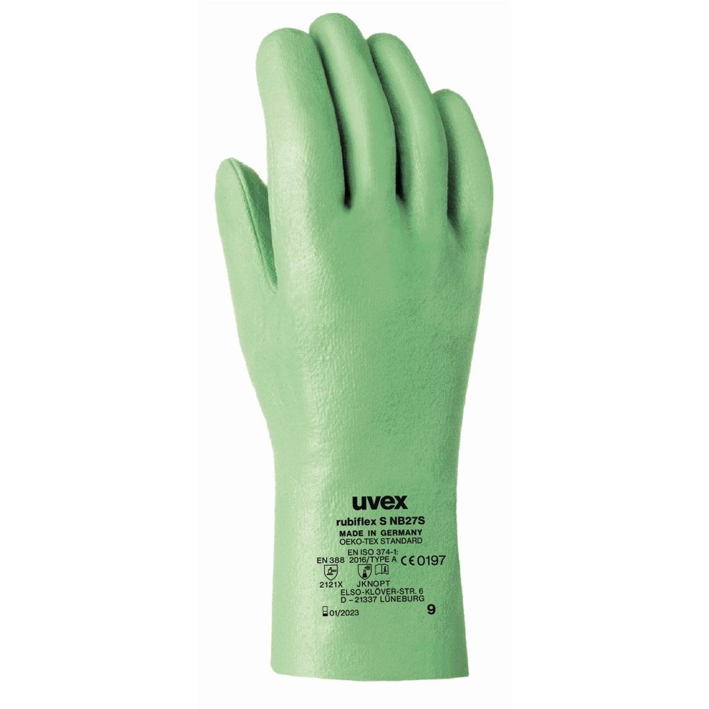 Kemikaliehandskar, uvex rubiflex S NB27S, strl. 10