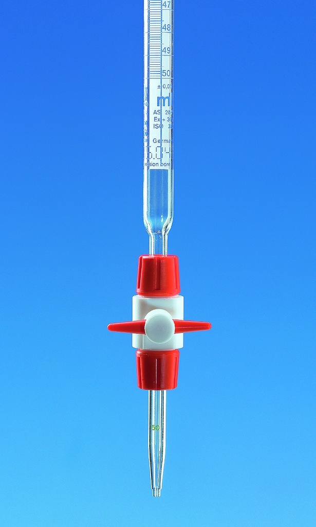 Compact burette 25:0.05 ml PTFE-stopcock, BLAUBRAN