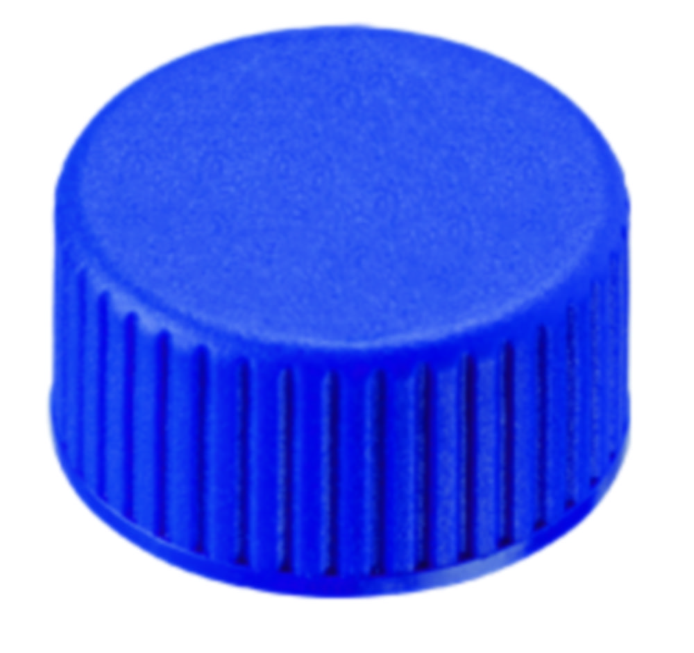 Skruvlock, LLG, N 9 short thread, blå PP, PTFE 53 D