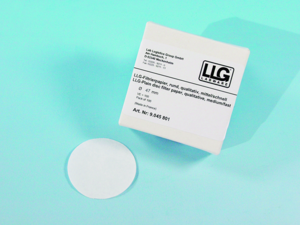 Rundfilter, LLG, kvalitativt, medium, Ø125 mm, 8-12 µm, 100 st.