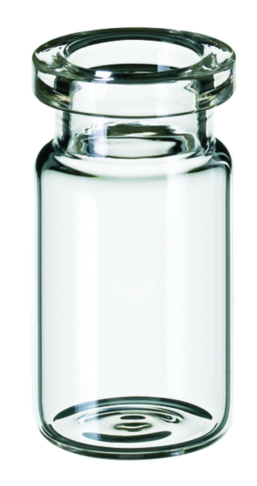 Headspace vialer m. krage, LLG, N 20 crimp, flat botten, 5 mL, klar