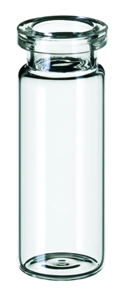 Headspace vialer m. krage, LLG, N 20 crimp, flat botten, 10 mL, klar