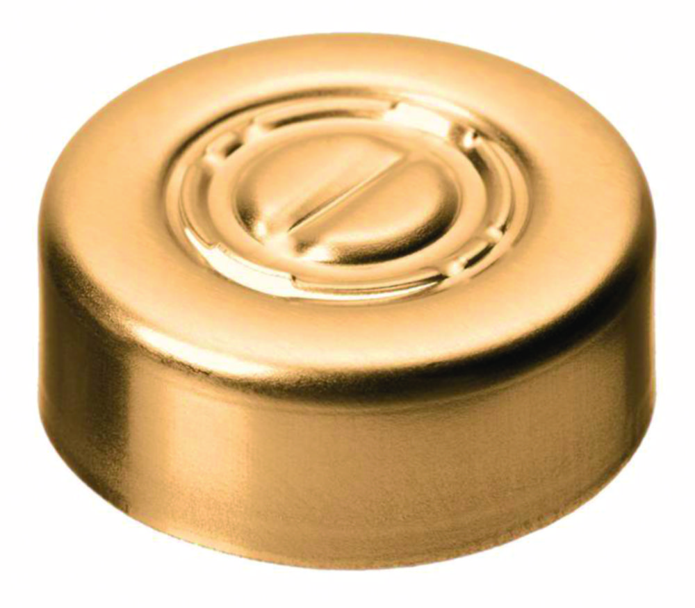 Crimp-lock, LLG, N 20, alu med center tear-off, guld, butyl/PTFE 50 A, Pharma-Fix