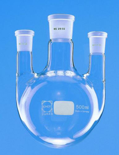 Rundkolv, 3 halsar, cent: NS45, sida: NS29,2000 ml