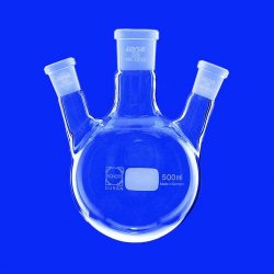Rundkolv med 3 halsar, 2000 ml, center NS29/32