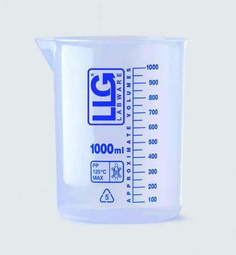 LLG bägare med gradering, PP, 2000 ml