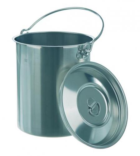 [9039928] Hink i rostfritt stål med lock, Ø225x280 mm,10 lit