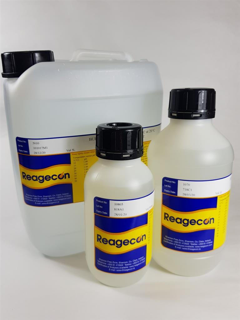 Buffert, Reagecon, pH 7,00 ± 0,01, 20 °C, klar, 500 mL