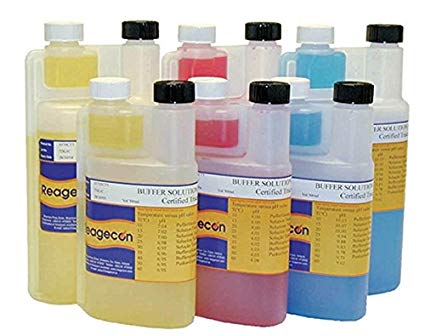 Teknisk buffert, Reagecon, pH 4,01 ± 0,02, 25 °C, röd, 250 mL