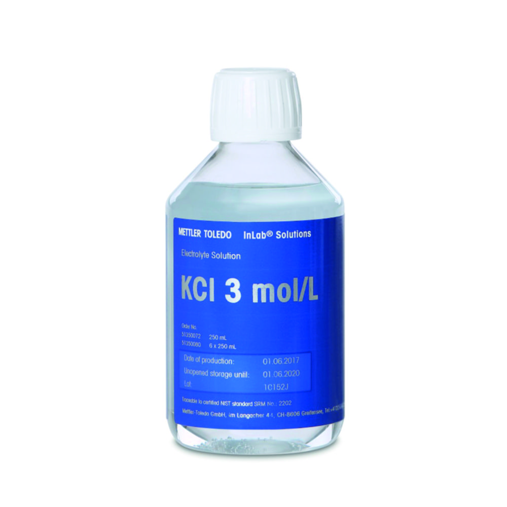 Elektrolyt, Mettler-Toledo, KCl, 3M, 250 mL