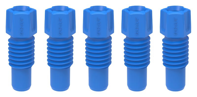 Kapillär-fitting, SCAT, PFA, blå, för Ø3,2 mm slang