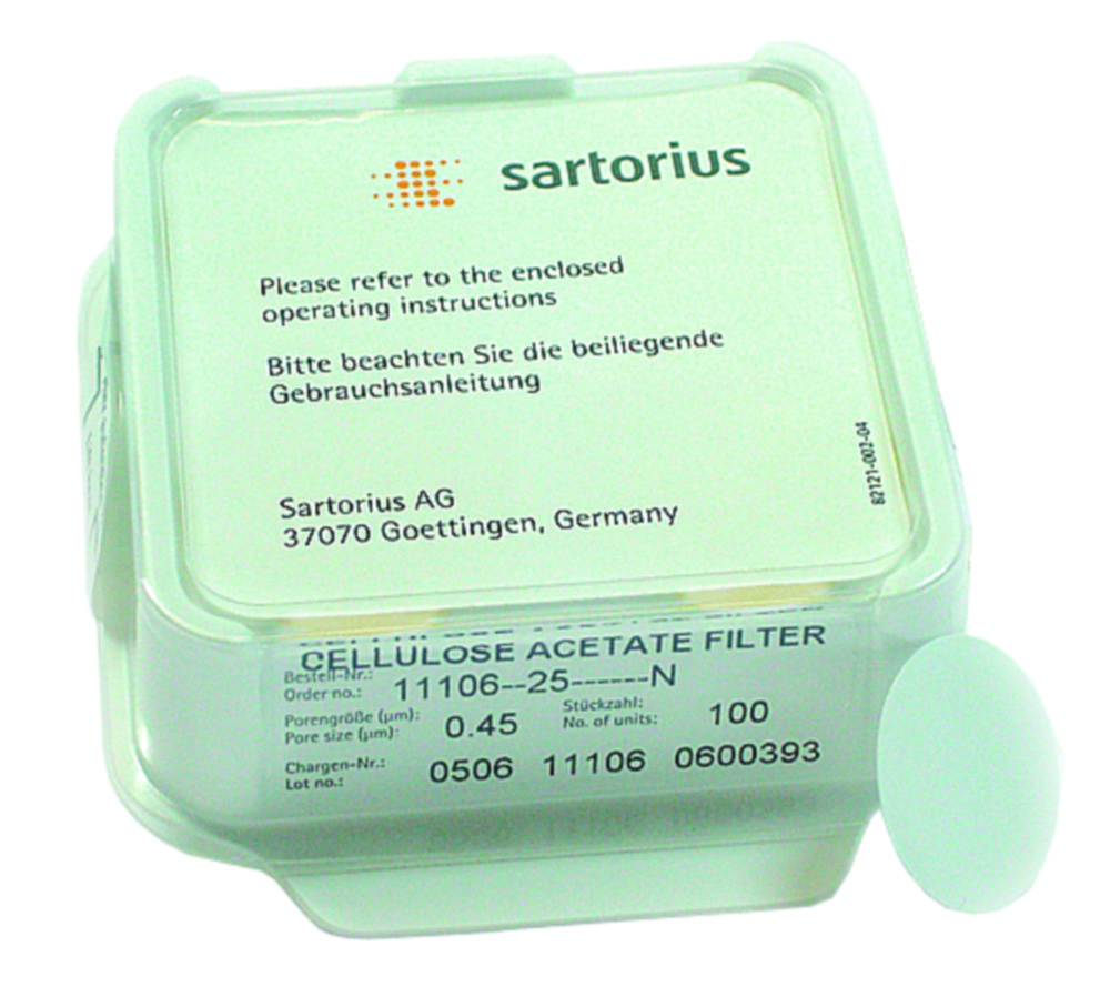 Membranfilter, Sartorius, CA, Ø25 mm, 0,20 µm, 100 st.