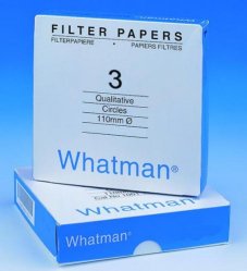 Rundfilter, Whatman, kvalitativt, Grade 3, Ø110 mm, 6 µm, 100 st.
