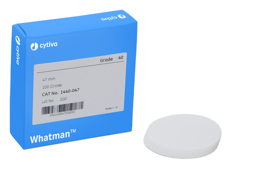 Rundfilter, Whatman, kvantitativt, Grade 40, Ø47 mm, 8 µm, 100 st.